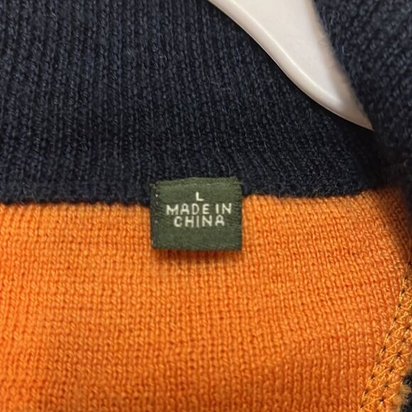 Orvis Merino Wool 1/4 Zip Sweater Vest Men’s Large Navy Blue Golf Fishing Hiking - Picture 7 of 9